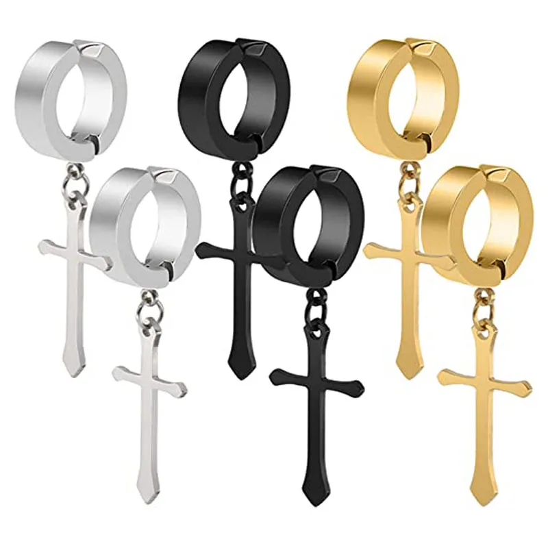 

6 пар, Винтажные серьги-кольца из нержавеющей стали