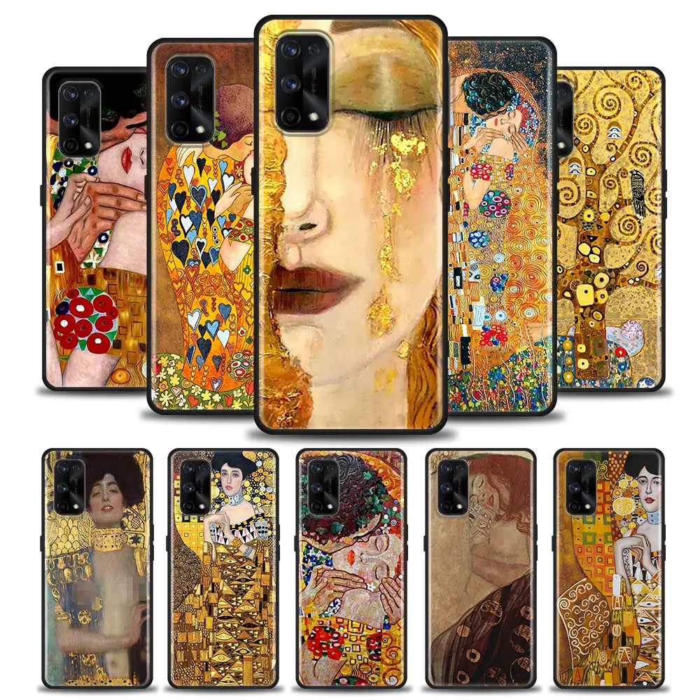 

Silicone Case For Realme GT 5G Master Neo2 GT2 7i 8i 9i 5 6 7 8 Pro Coque Fundas Cover Kiss by Gustav Klimt Golden Freya's Tears