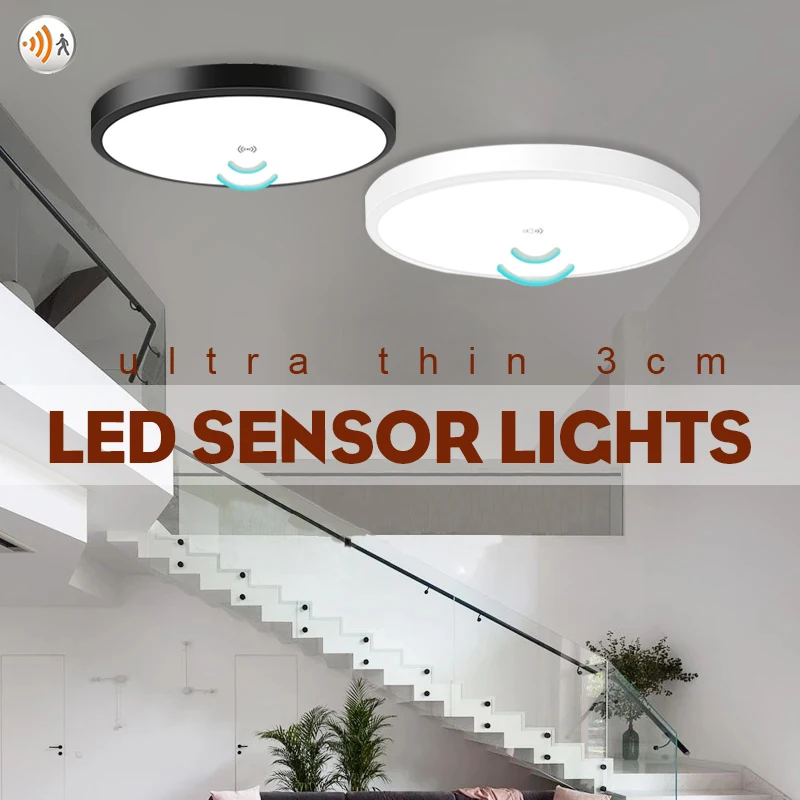 PIR Motion Sensor LED Ceiling Chandeliers Smart Home Lighting 32W 24W Water Proof Ceiling Pendant Lights For Hallways Corridor