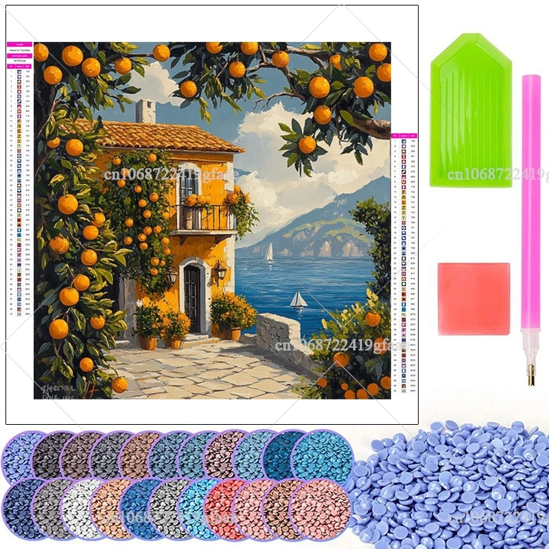 Landscape 5D Diamond Painting Kits Full Drill Rhinestone Flowers Wall Art Embroidery Mosaic Cross Stitch Home Decor