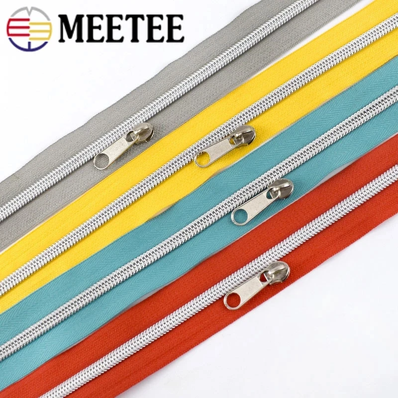 Meetee 5/10Meters 5# Nylon Coil Code Zippers Decoration Zipper Sliders Garment Sewing Zip Bags Zips Puller Accessories | Дом и сад
