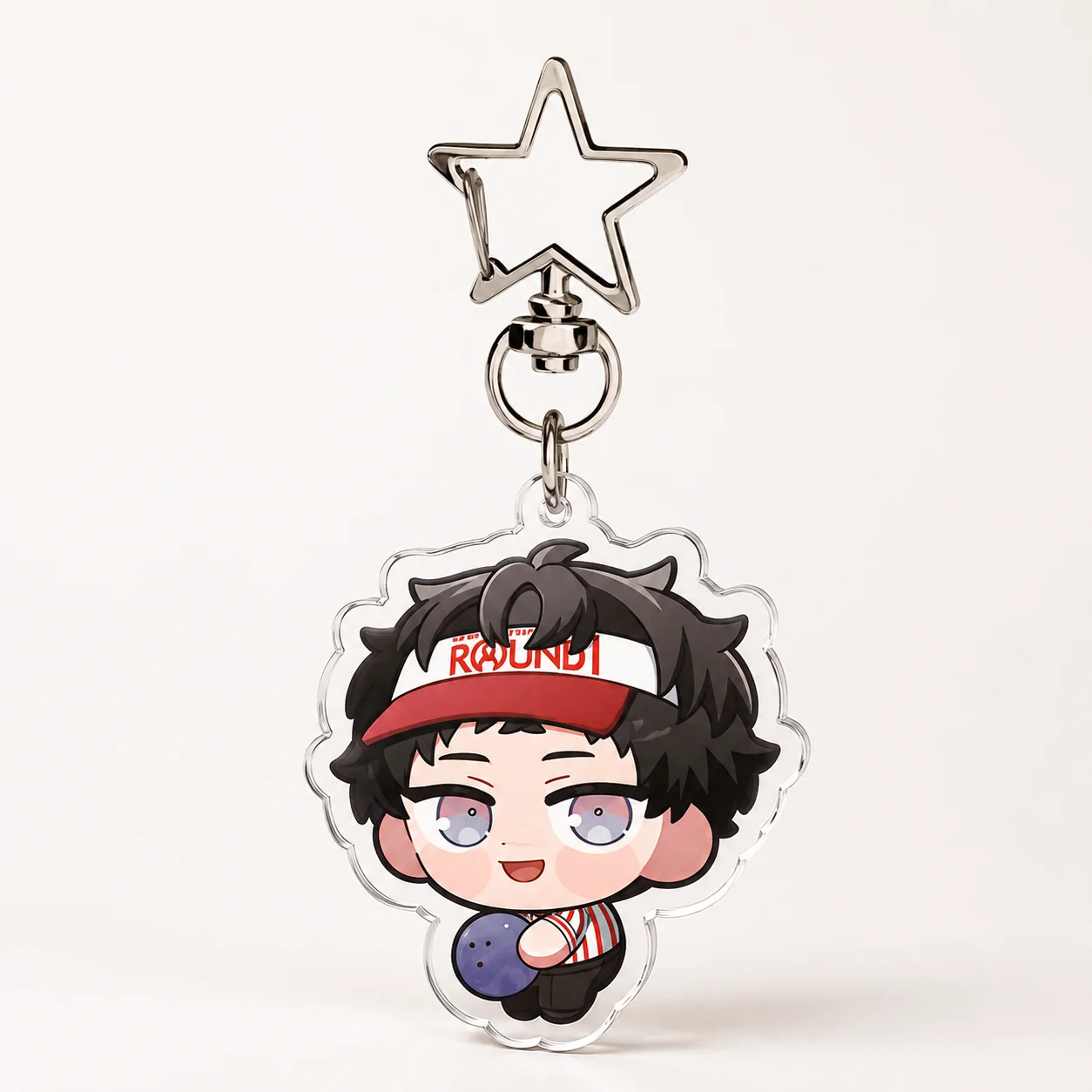 Фото Брелок-подвеска Paradox Live Sports Visor Star Clasp Q Chibi из акрила с персонажем в стиле хип-хоп, коллекционный аксессуар для фанатов, кольцо для ключей №3
