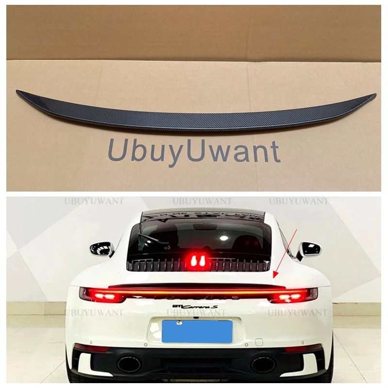 

For 2019 2020 Porsche Carrera 992 Spoiler Carbon Fiber Rear Lip Tail Spoiler Trunk Boot Wing Decoration Car Styling