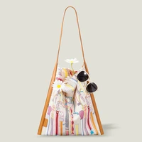 canvas cartoon fashion women shoulder bag spring summer geometric ladies bucket bags shopper casual candy female tote handbags