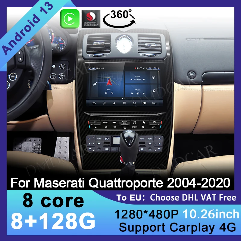 Автомобильный мультимедиа Qualcomm Android 13 10 26 дюйма для Maserati Quattroporte 2013-2020 с 4G LTE Carplay