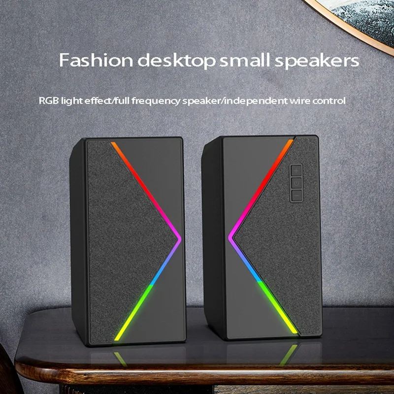 Компьютерные колонки стерео мультимедийные Rgb с сабвуфером аудиовход 3 5 мм
