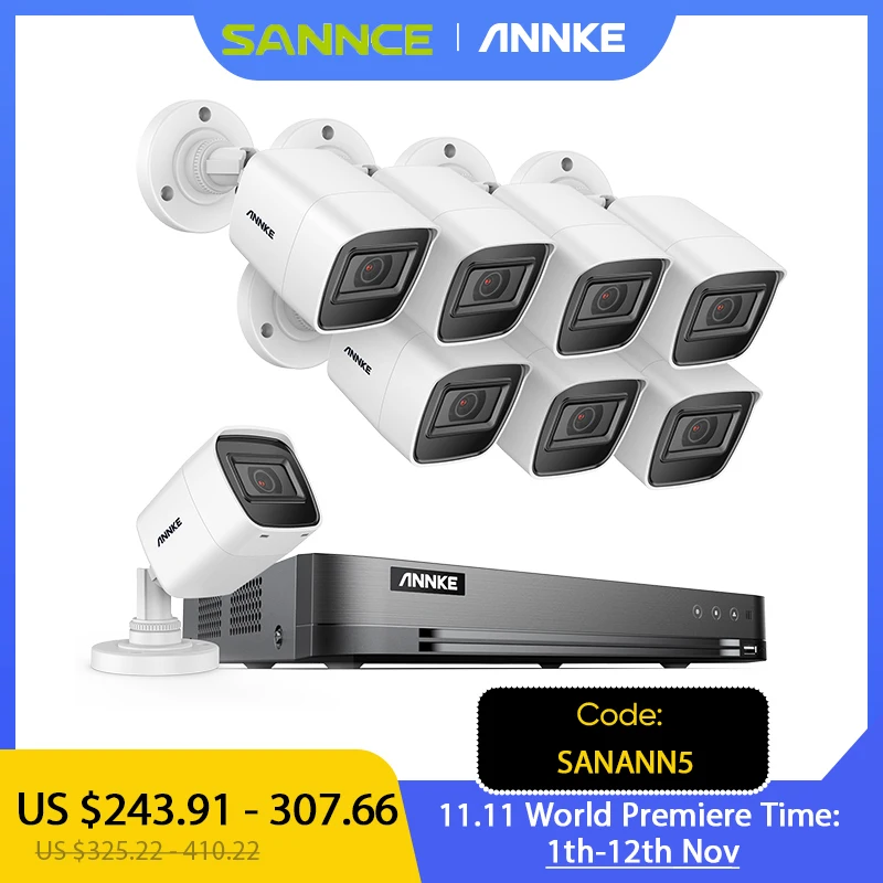 Дешево Система видеонаблюдения ANNKE, 4K Ultra HD, 8 каналов, 8 Мп, 5 в 1