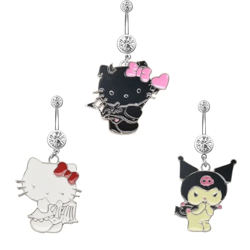 

Cute Cat Belly Button Ring Navel Piercing Ring Bunny Belly Button Piercing Ring Rabbit Jewelry Kitty Cartoon Umbilical Pircing