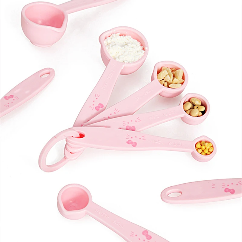

4 шт. розовые двойные весы, кухонные мерные аксессуары, половник, полипропиленовая пластиковая мерная ложка, кухонные инструменты, кухонные ...