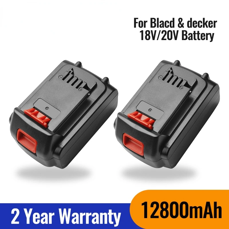 

100% brand new 18V/20V 12.8Ah Li-ion Rechargeable Battery for BLACK&DECKER LB20 LBX20 LBXR20 Power Tool Replacement Battery·