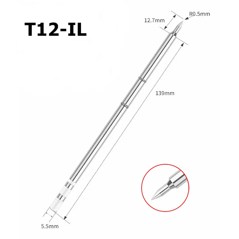 T12 Soldering Solder Iron Tips T12IL Iron Tip For Hakko FX951 STC AND STM32 OLED Soldering Station Electric Soldering Iron
