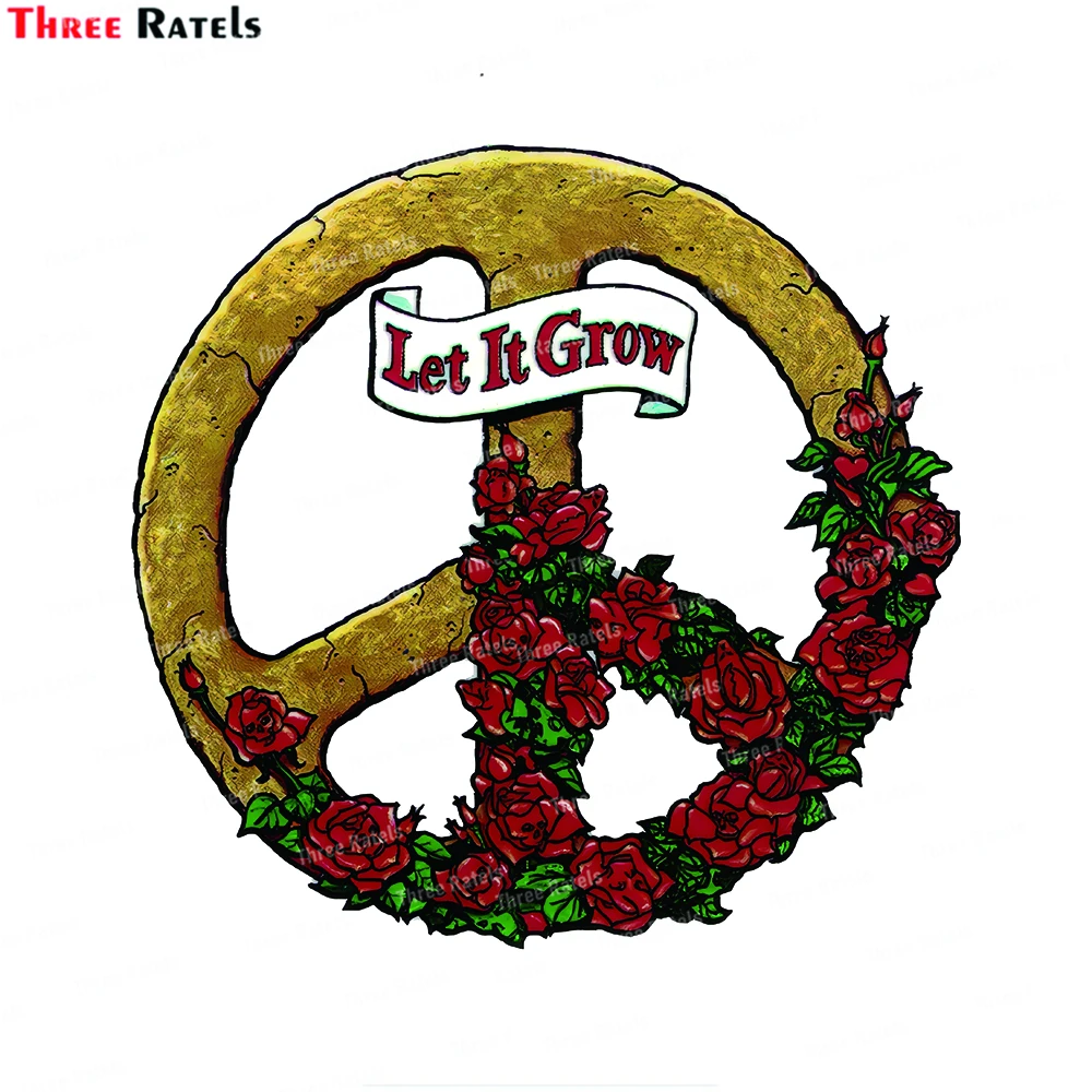 

Прозрачная наклейка с розами Three Ratels J225 Let It Grow Peace Sign