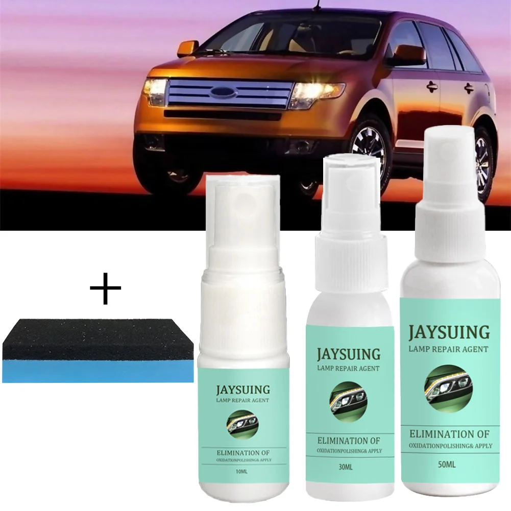 

Car Headlight Repair Renovation Car Light Repair Agent Windo Glass Cleaner +sponge To Solve The Problems Of Light Weight Rust