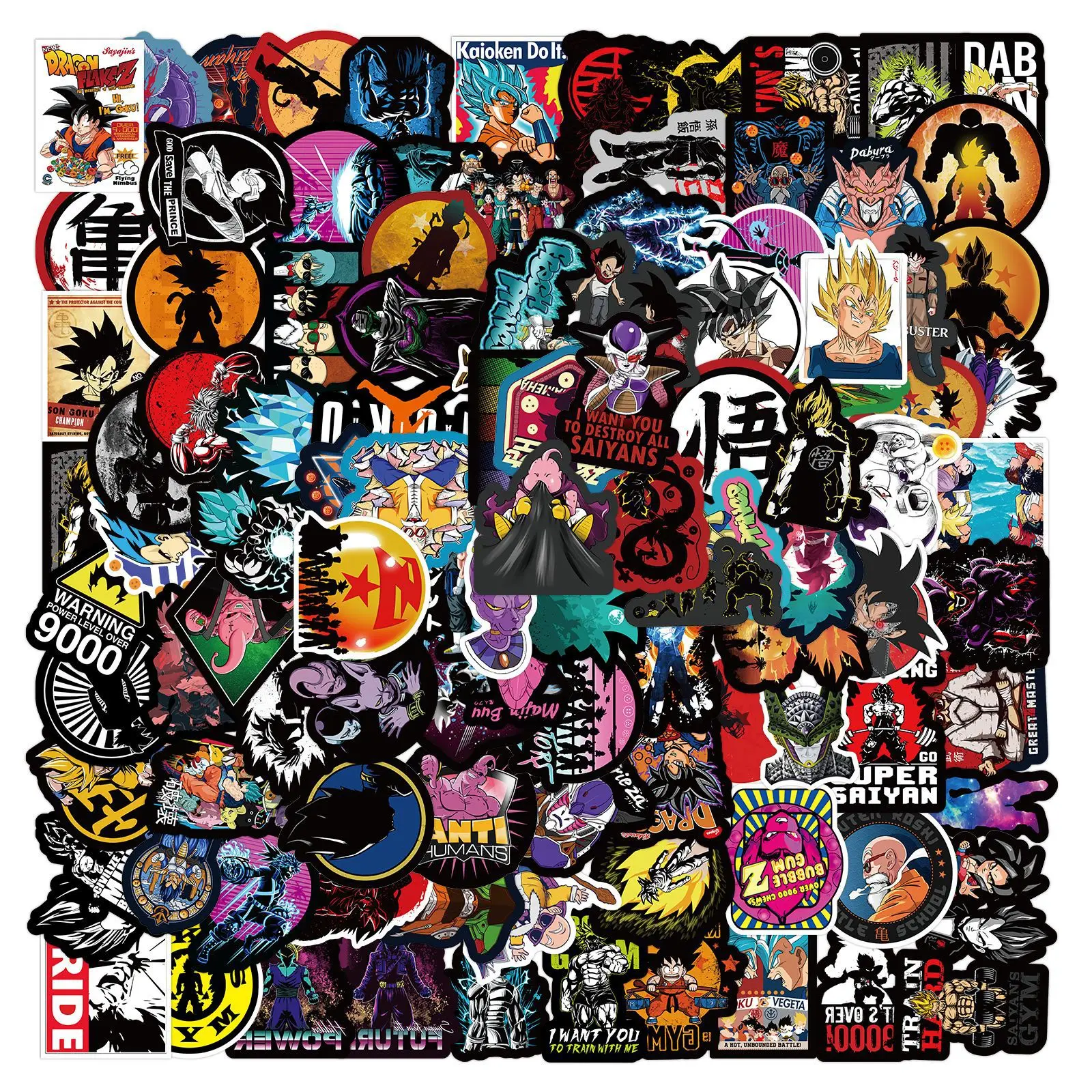 

100pcs New Dragon Ball Stickers Waterproof Cartoon Mixed Sticker Scooter Bike Mobile Laptop Traveling Bag Doodle Children's Toy