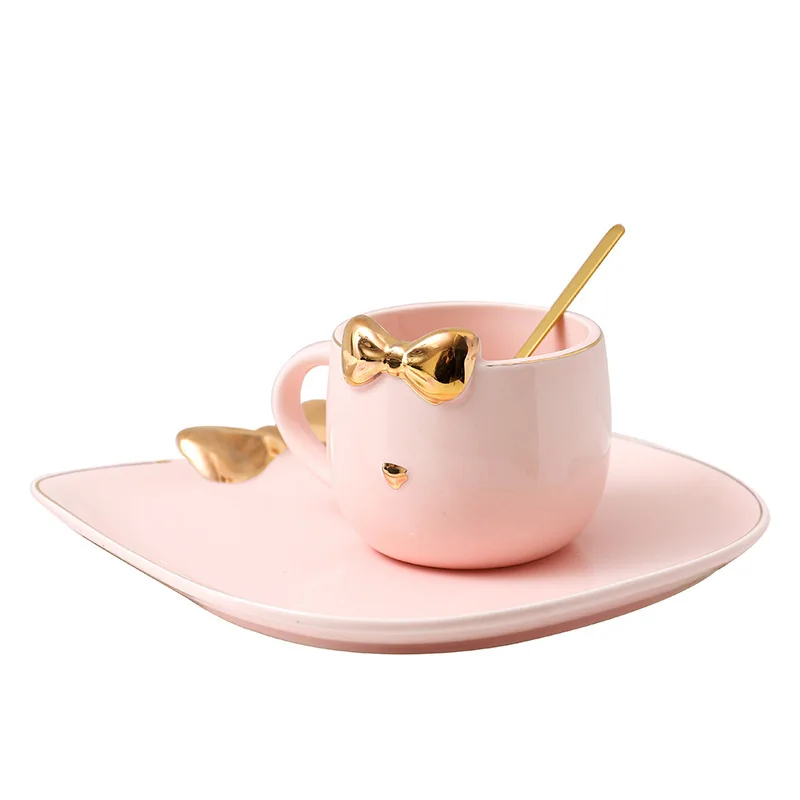 

Кофейная чашка с блюдцем, стеклянные чашки, кофейная чашка, чашка для чая, чашки и кружки, кухня, искусственные милые дорожные фарфоровые наб...