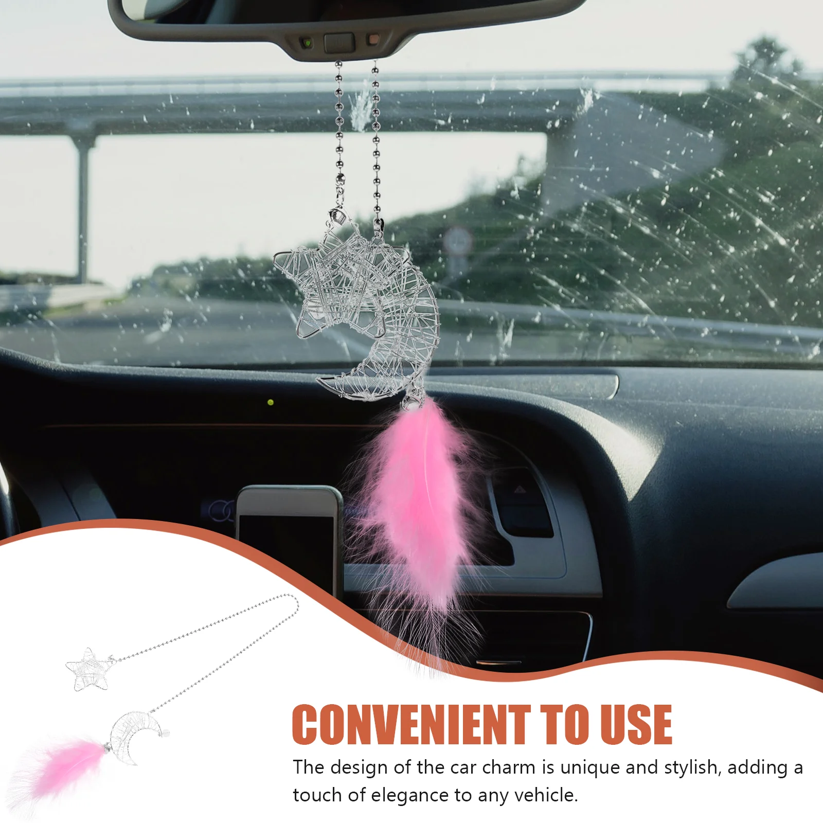 Автомобильные украшения Ловец снов Украшение Звезда Луна Зеркало для