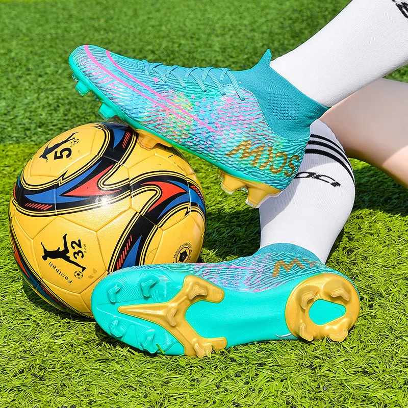 Long Spikes Outdoor Soccer Traing Boots For Men Women Soccer  Child Shoes High Ankle Football Shoes Hot Sale Mens Soccer Cleats