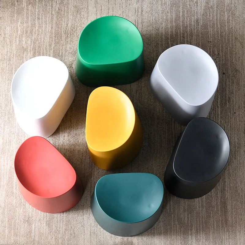 

4PCS Scandinavian household living room multifunctional storage thickened adult plastic dining table round stools step stool