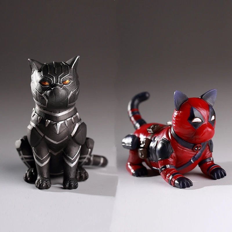 Marvel legends Deadpool Dog Black Panther Cat Toys Wilson Decoration Car Ornament Interior Kawayi Decoration Anime Action Gift