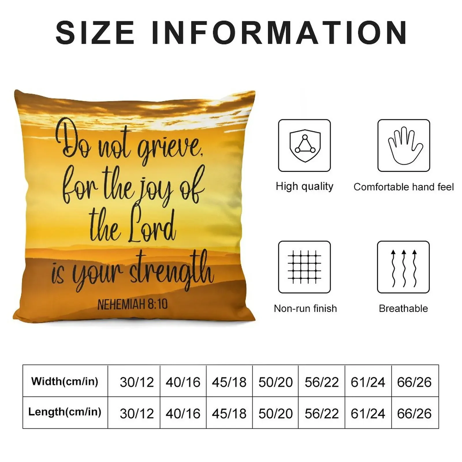 Не благодарь за радость Господа - это вашу силу (Неэмия 8:10) Мотивационная подушка