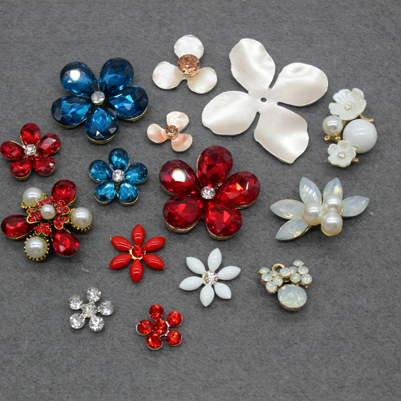 

DIY Bridal Headwear Handmade Material Alloy Rhinestone Flower For Wedding Shoes Handbag Hairpin Decorative Accessories