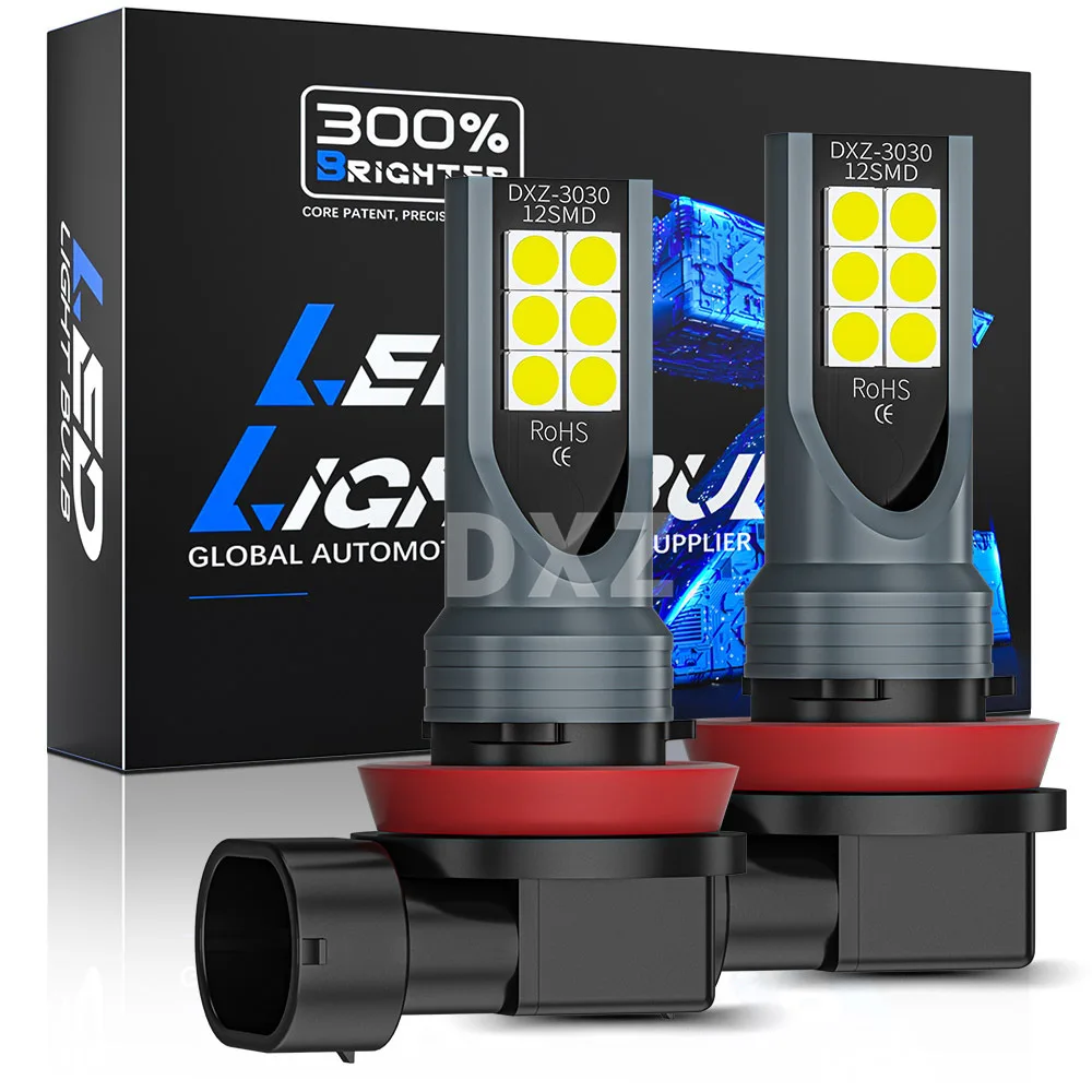 

2Pcs 9005 HB3 LED Bulbs Super Bright H1 H3 H4 H7 H1 H11 H8 H9 H10 9006 HB4 Auto Car Fog Signal Turn Light Driving Lamp White 100