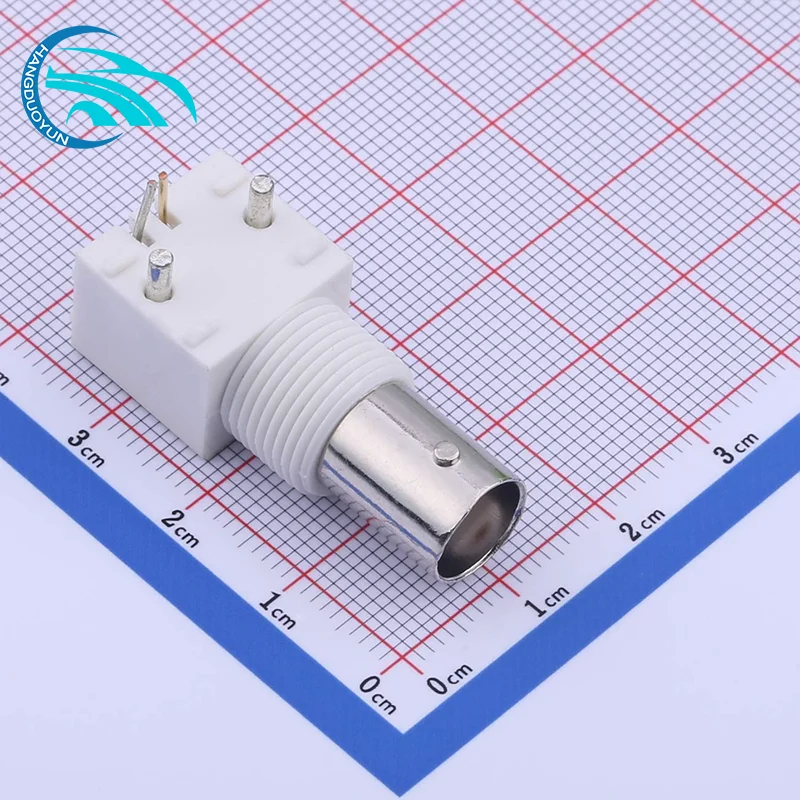 

50PCS RF Coaxial Connector BNC Inner Hole Elbow Zinc Alloy Material Insulated White Plastic Shell Through The Wall 50Ω/75Ω