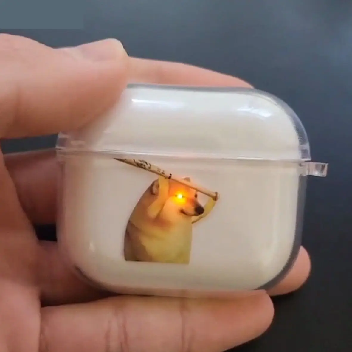 Прозрачный чехол для Apple AirPods 3-го поколения (2021) с брелоком совместимый 3 передней