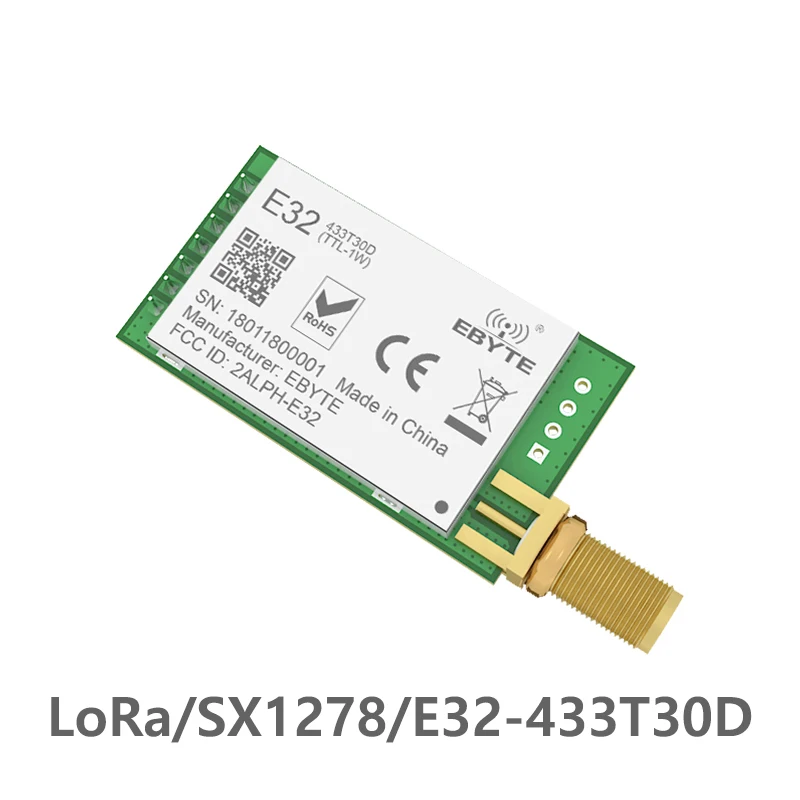 E32-433T3 0D Лидер продаж SX1278 LoRa Модуль RF 433 МГц UART SMA-K антенна 30 дБм 1 Вт 8 км большой