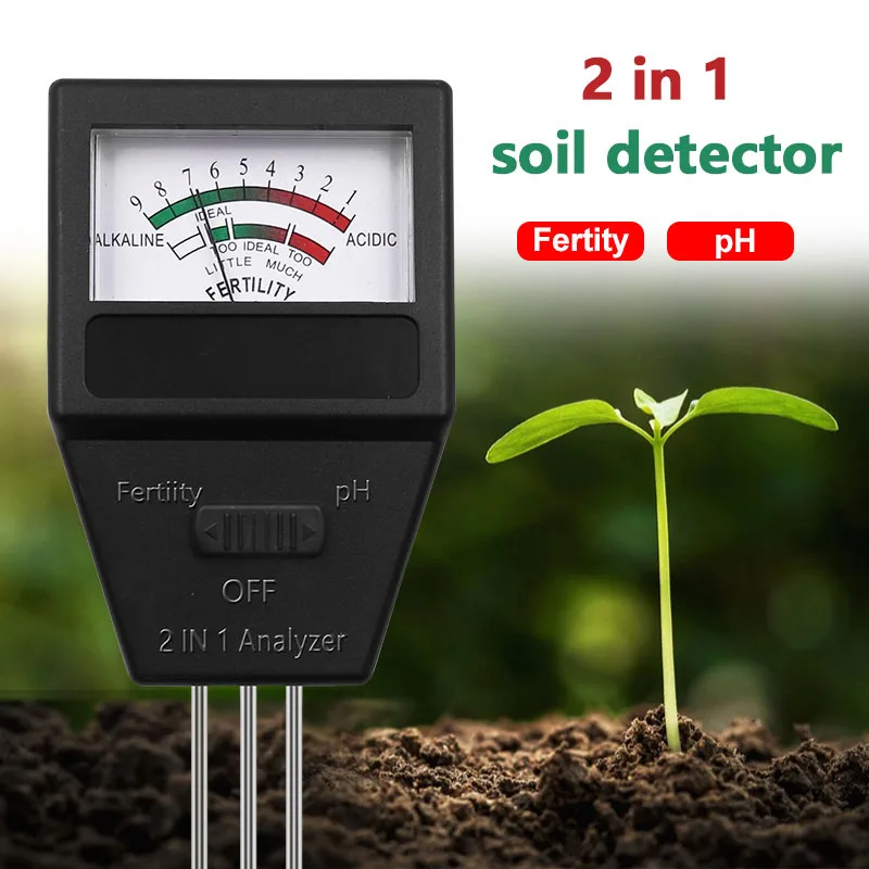 

2 in 1 Soil PH Fertility Meter With 3 Probes Soil PH Tester Plant Fertile Measure Device Acidity Meter For Garden