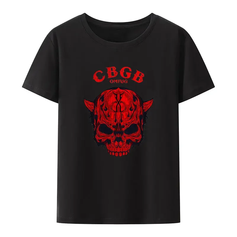 Cbgb Omfug Череп Повседневная футболка с принтом Мужчины Женщины С коротким рукавом