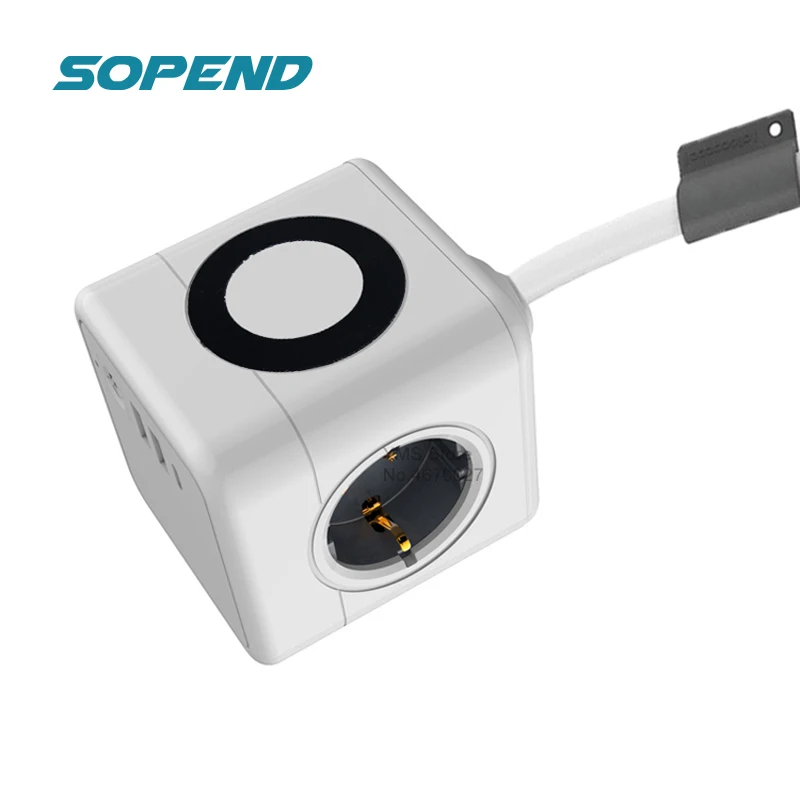 

Sopend New AC Socket Surge Protector Power Strip Eu Plugs Usb C Ports Charger Extension Wall Outlet with Phone Wireless Charger