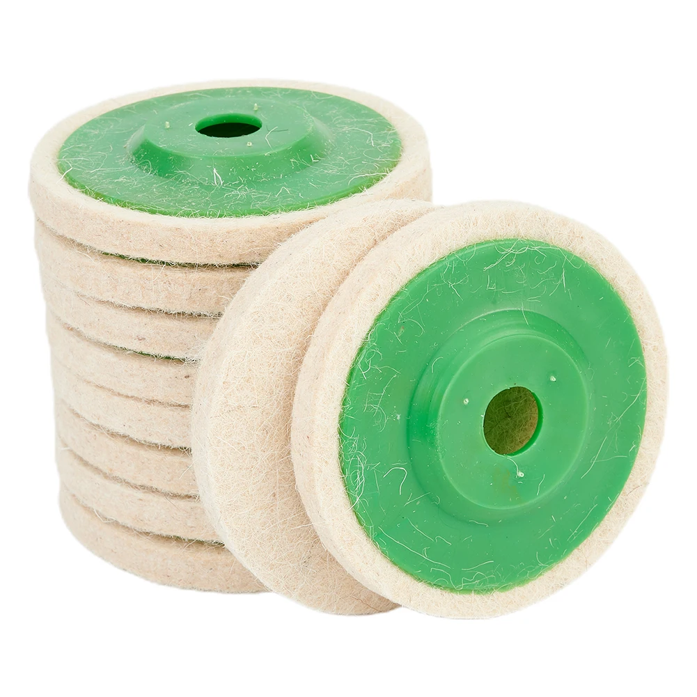 

100mm Wool Buffing Polishing Wheels Felt Pad 10pcs 4 Inch Buffer Polishing Discs Angle Grinder For Metal Marble Glass Ceramics