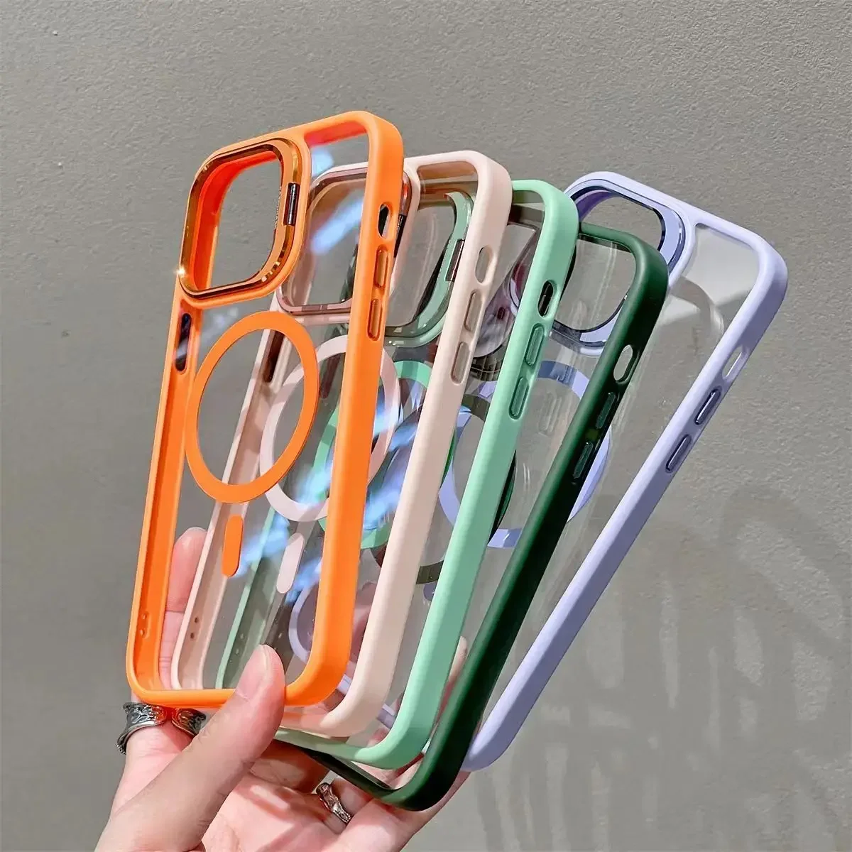 Чехол-держатель С Металлическим Кольцом Совместимый Беспроводной Зарядкой