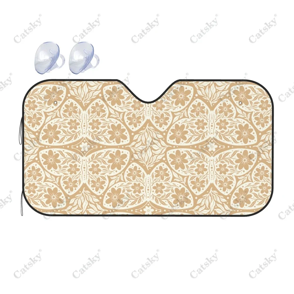 Солнцезащитный козырек на лобовое стекло автомобиля с цветочным орнаментом