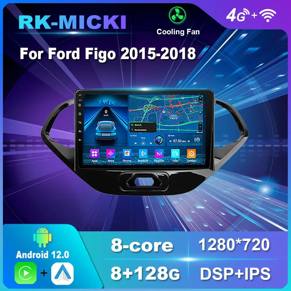 

9 Inch Android 12.0 For Ford Figo 2015-2018 Multimedia Player Auto Radio GPS Carplay 4G WiFi DSP Bluetooth
