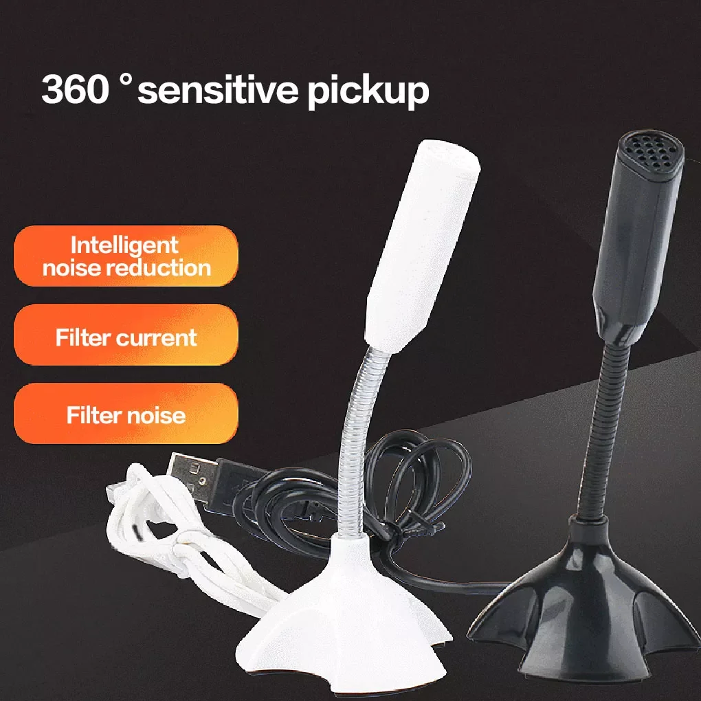 

NEW IN USB Microphone Computer Laptop Mini Microphone Flexible Tube Neck Adjustable PC Mic for Live Streaming