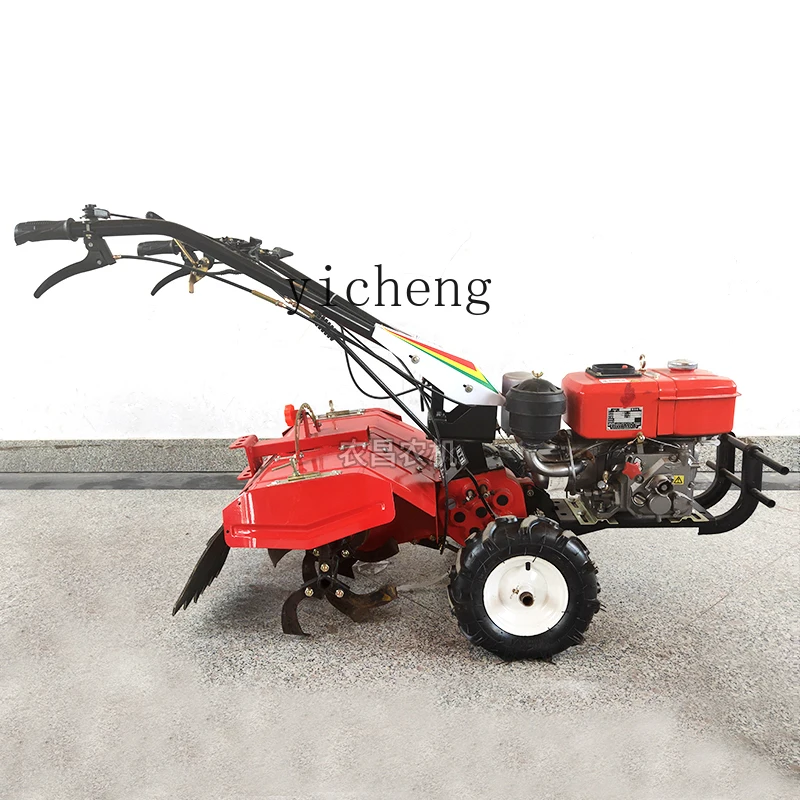 ZC four-wheel drive micro-tiller double differential steering small agricultural multi-function plowing machine