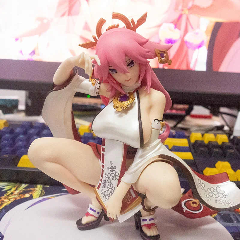 

Genshin Impact Anime Figure Yae Miko 18cm PVC Action Figure Eula Klee Paimon Hu Tao Figurine Collection Model Doll Kid Gifts