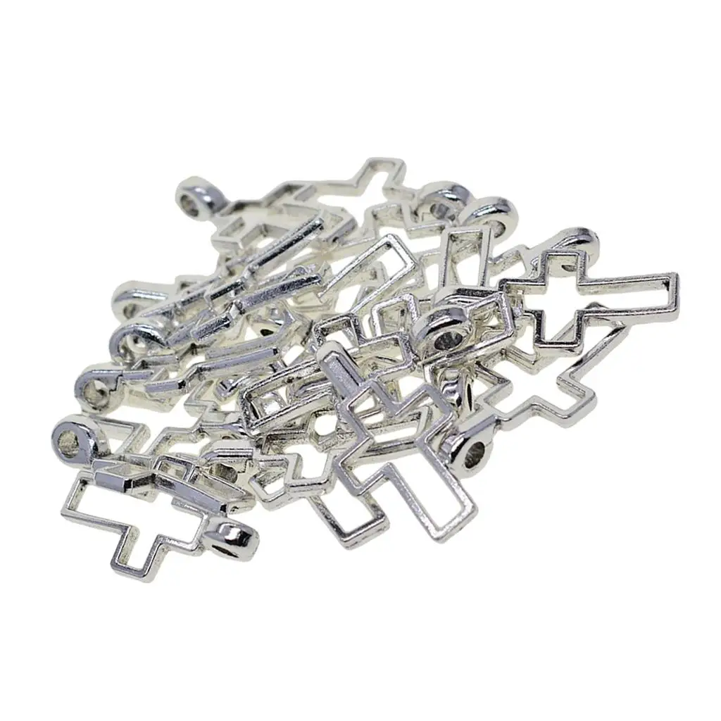 20 шт. лотки для подвесок в форме креста заготовки ободок кабошон настройки 38x20 мм