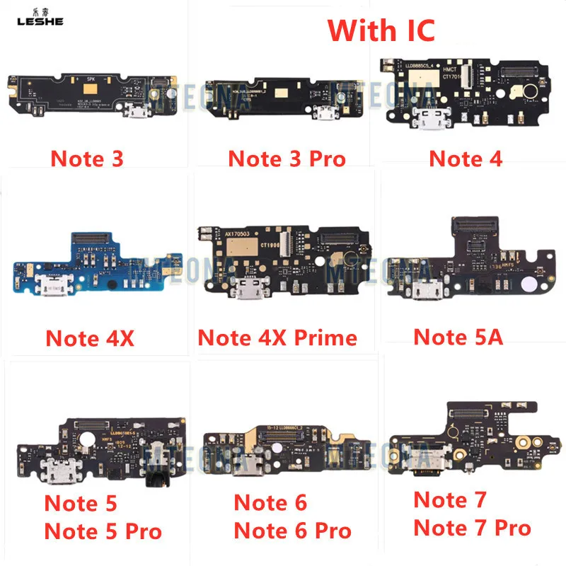 Original USB Charge Board Port Connector Mic Dock Charging Flex Cable For Xiaomi Redmi Note 3 4 4x 5 5A 6 7 Pro Prime