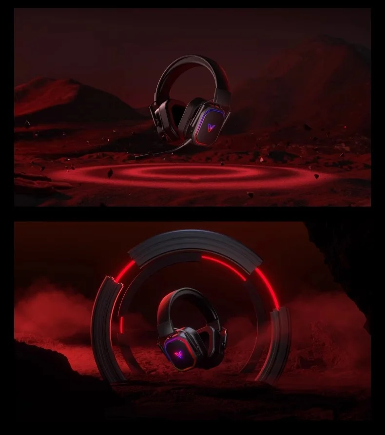 Многомодовые беспроводные наушники Rapoo Vh850 с RGB-подсветкой длительным сроком