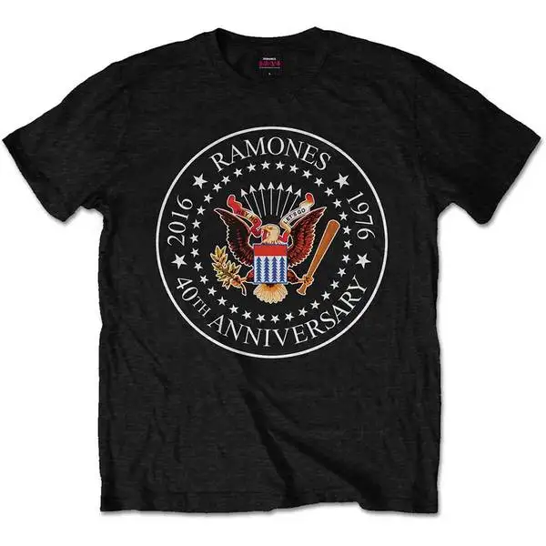 

Ramone 40th Anniversarry Seal Mens Black T-Shirt (Medium)