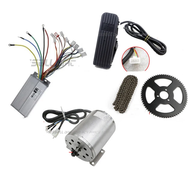 

Parts set 1800W 48V E-Bike Black Brushless Motor Controller Throttle Pedals Charging ATV Ebike Electric Go kart