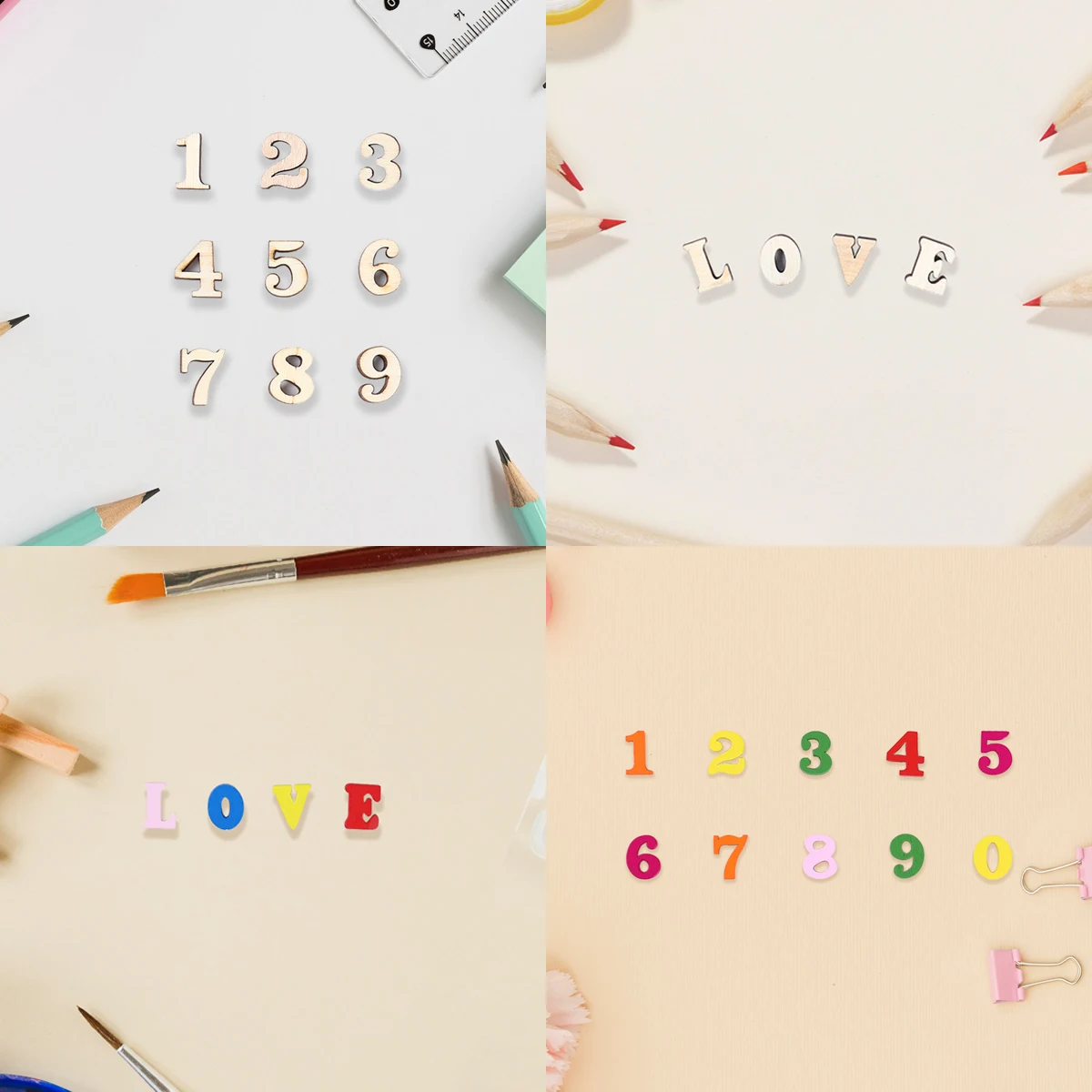 100 шт. деревянные цифры-буквы