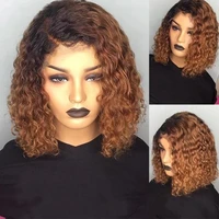 woman s fashion brown curly synthetic hair soft deep wave short water wave curly bob wig costume party wigs for black women