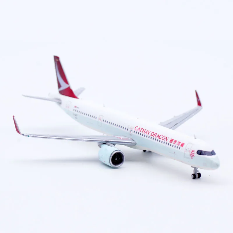 EW421N006 Коллекционный самолет из сплава в подарок JC Wings 1:400 Cathay Dragon Airbus A321NEO литой под
