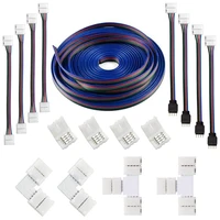 16 4ft5m 4 pin rgb led strip extension cableled strips connectors kits for 5050 flexible rgb led strip light