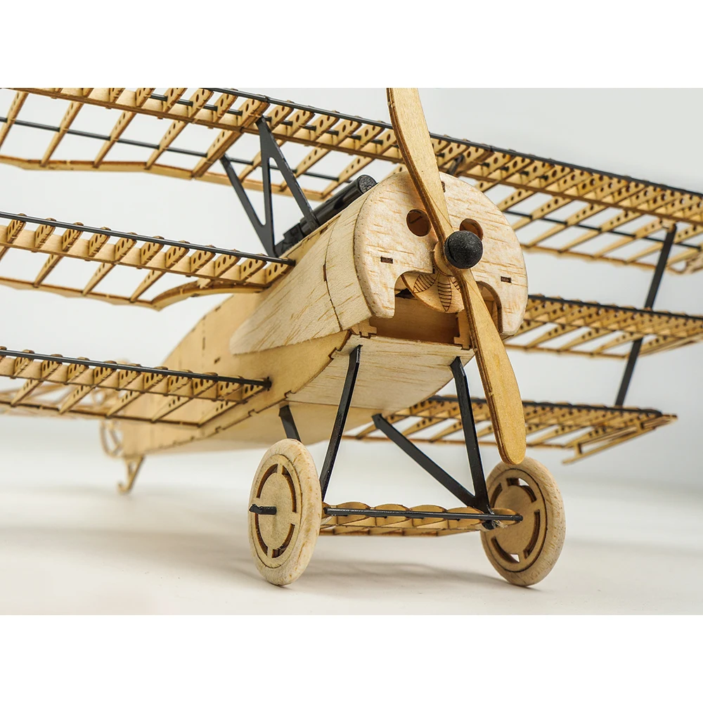 Фото DW Hobby FOKKER-DRI масштаб 1:18 деревянная статическая модель самолета винтажный декор биплан орнамент для дома/офиса настольная модель самолета №3