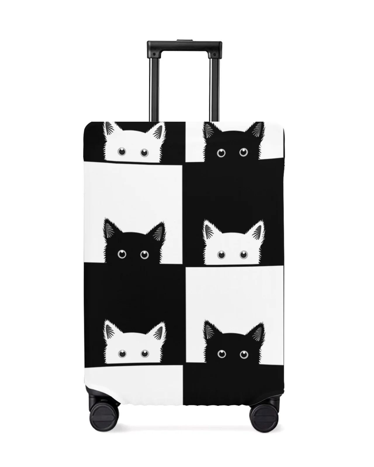 

Geometic Black White Plaid Cat Travel Luggage Cover Elastic Baggage Cover Suitcase Case Dust Cover Travel Accessories